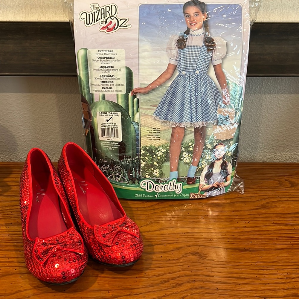Girl’s Wizard of Oz Dorothy Costume- size 12-14 EUC! Includes Shoes!! 👠